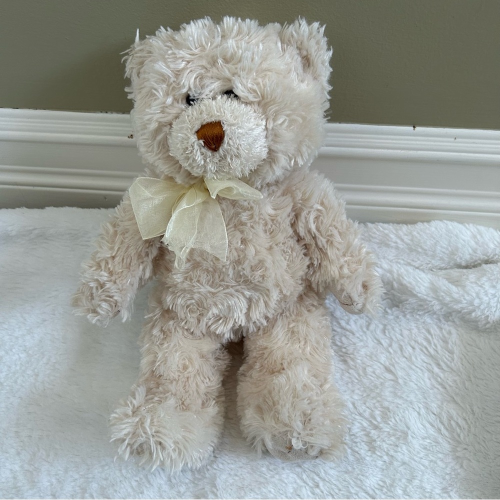 Gund Spin Master Cream Teddy Bear with Bow